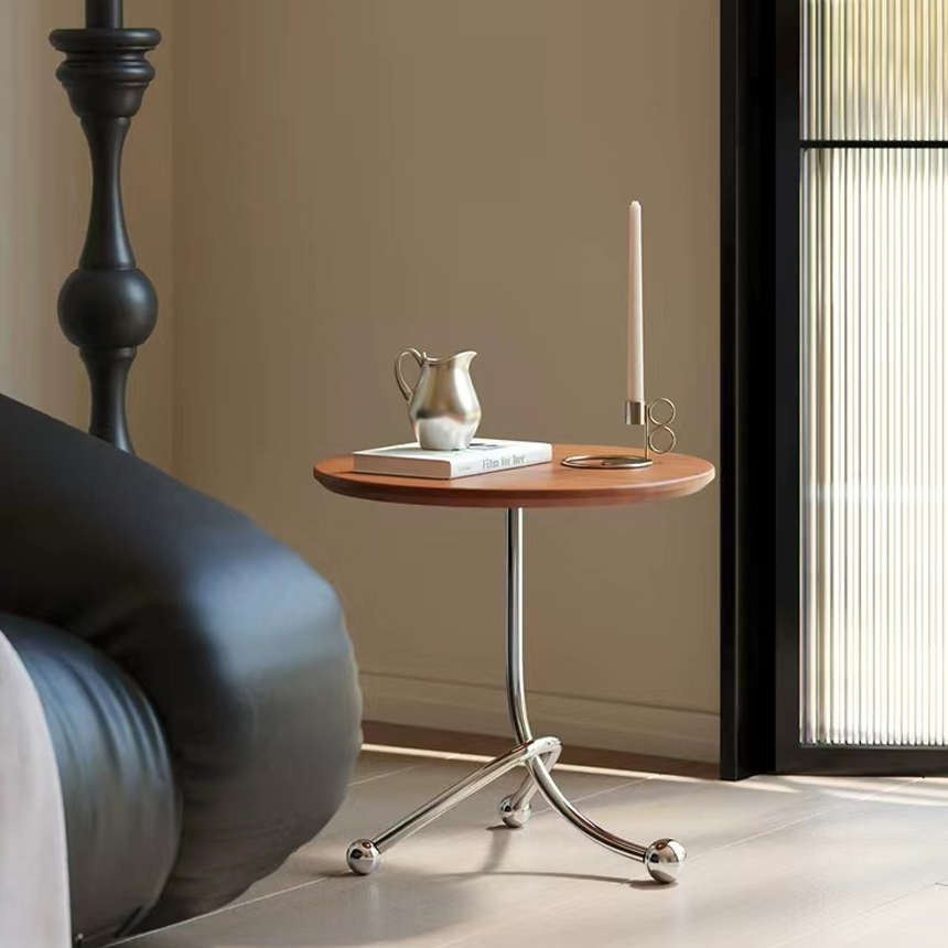 빈티지 크롬 베이스 사이드 미니 테이블 협탁 S