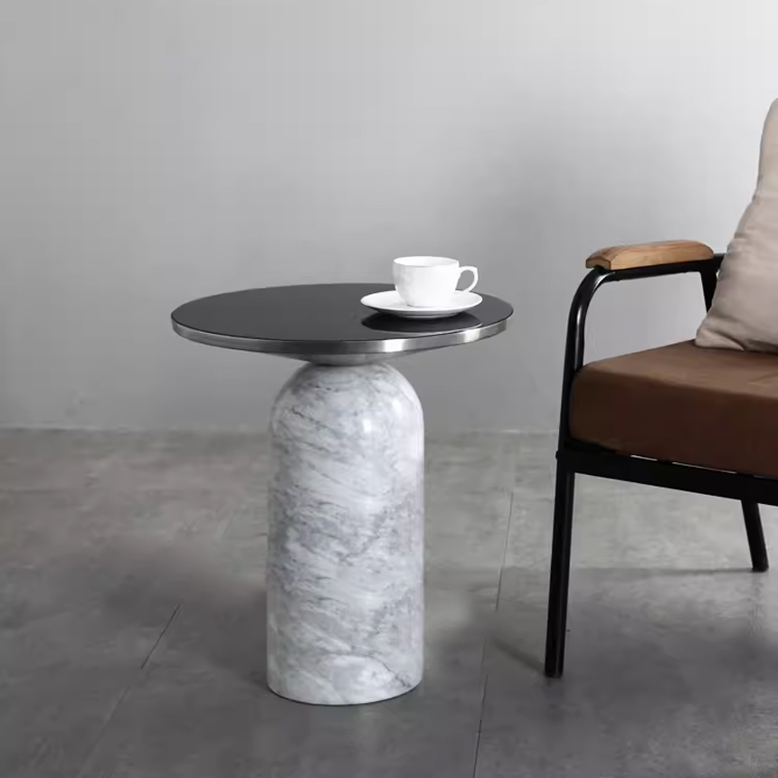 마블 컬럼 심플 대리석 사이드 테이블 모던 카페 거실 티 협탁