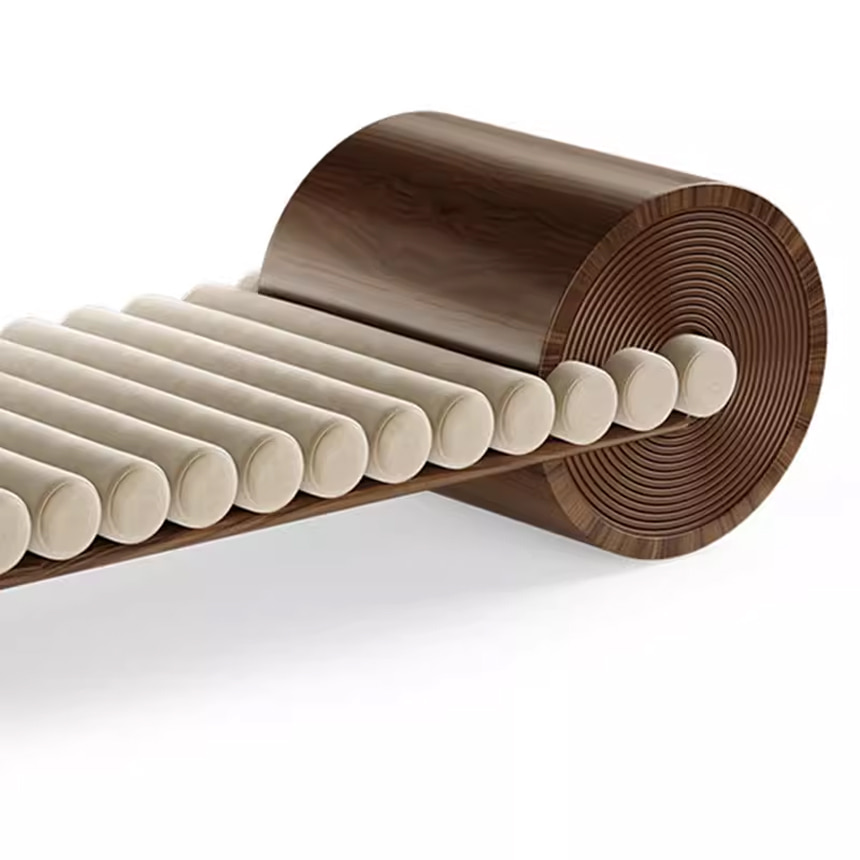 실린지 롤 원목 베드 벤치 소파 S