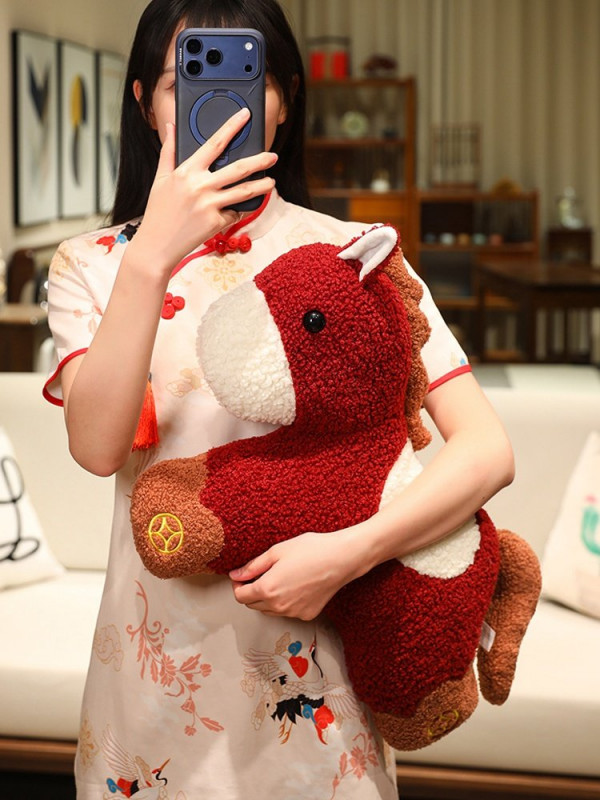 붉은색 말 인형쿠션 패브릭 인테리어 소품 - 상세 이미지 2