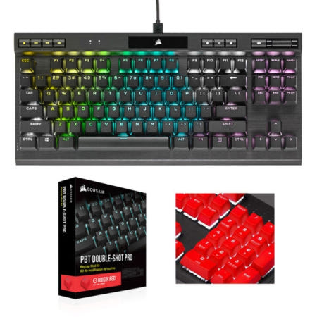 CORSAIR K70 RGB TKL 키보드 저.적축 한글 키캡 (레드)