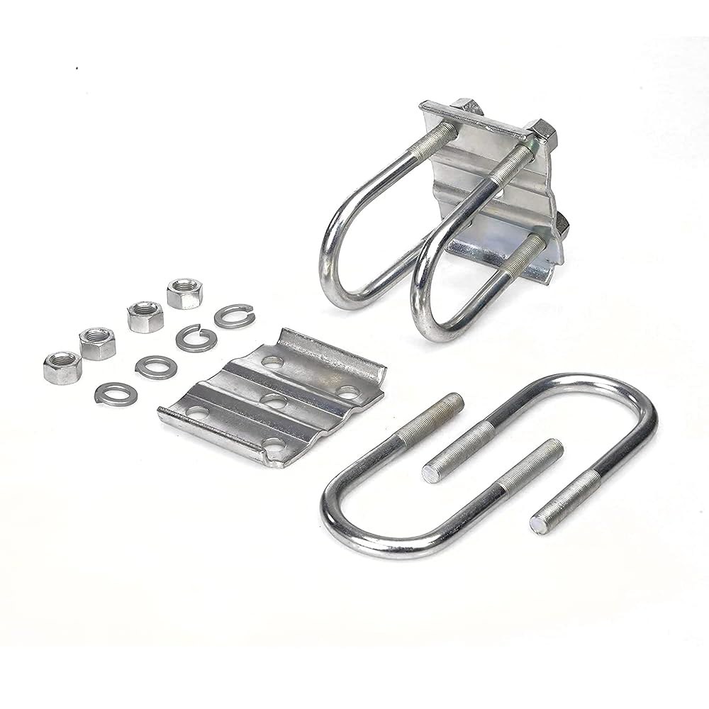 Virtionz 트레일러 U 볼트 키트 원형 6cm(2-3/8인치) 직경 1,587.6kg(3500파운드) 1.3cm(1/2인치) 차축 길이 14cm(5-1/2인치) 1 Pack - 상세 이미지 3