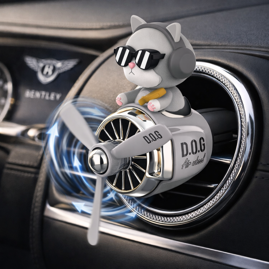 도그독 에어휠 차량용 방향제 명품 프로펠러 고급 자동차 불독 비행기 디퓨저 블랙체리