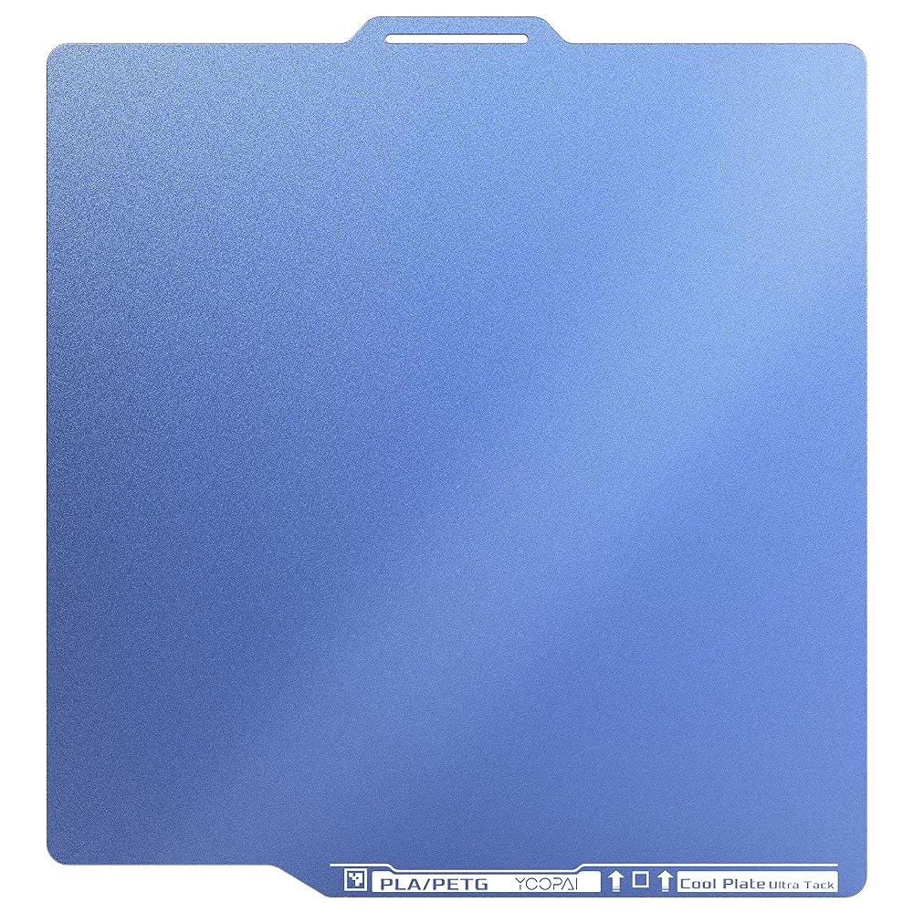 요파이 콜드 저온 빌드 플레이트 257x257mm, 양면 인쇄, 밤불랩 A1 /X1C /P1P /P1S /X1E 3D 프린터용 울트라택 코팅이 된 프린터 침대 플랫폼, 파란색 - 상품 이미지