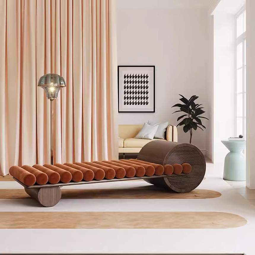 실린지 롤 원목 베드 벤치 소파 S