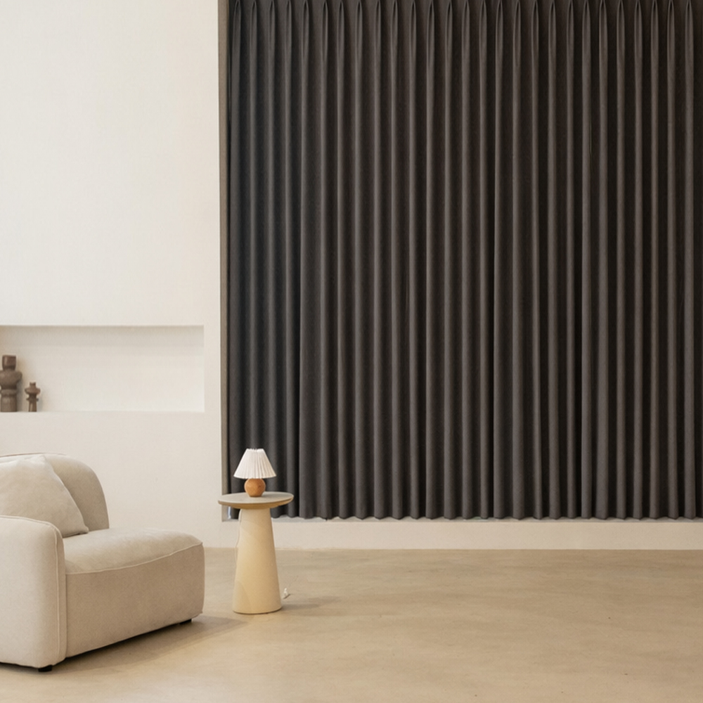 NEW 데일리 나비주름 형상기억 암막커튼 높이 250 cm 피치아이보리 외 5 Color