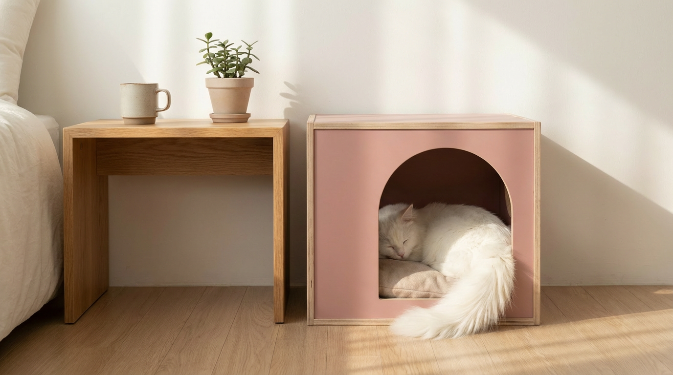 아이블랭크 강아지 고양이 자작나무 친환경 파스텔 펫하우스 소형 중형 대형 사계절용