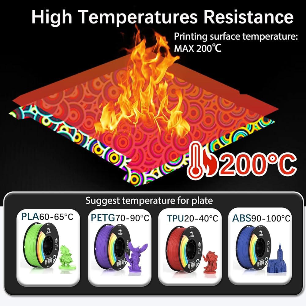 크리알리티 K1 / K1C Ender 3 S1 5 Pro V3 KE SE, 235x235mm 플렉시블 스프링 강판 3D 프린터 플랫폼용 위핏 스무스 칼레이도스코프+스카이넷 패턴 - 상세 이미지 3