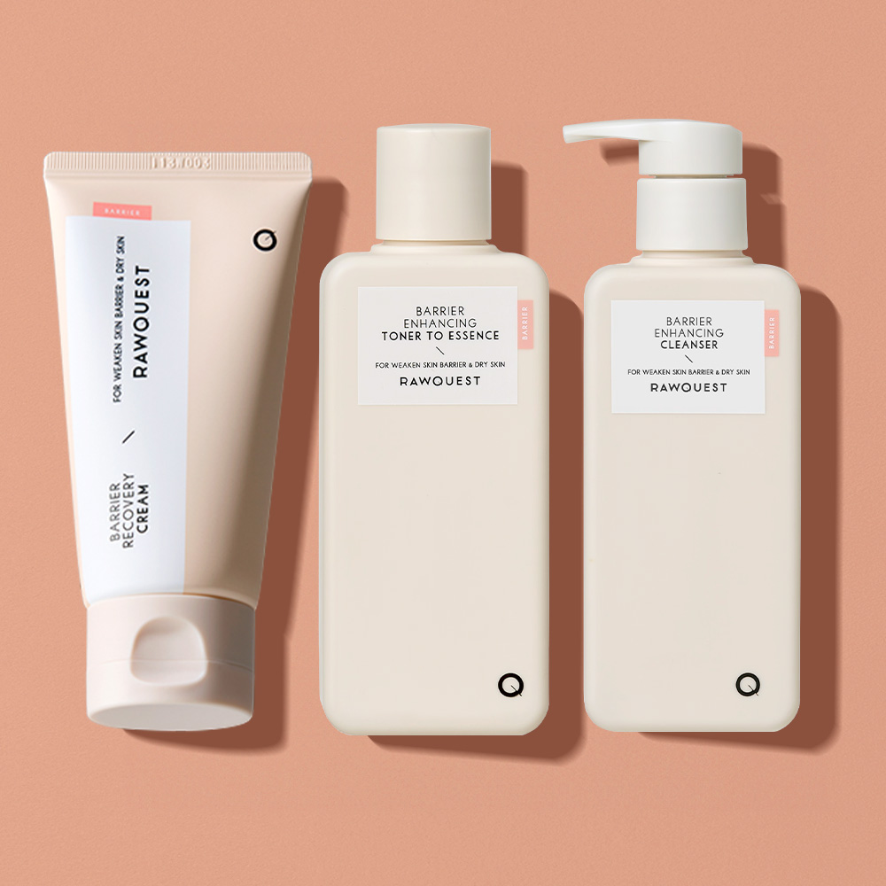 [​로우퀘스트]​ 베리어 라인 3종 세트 (​리커버리크림+​ 토너투에센스+​ 클렌저)​