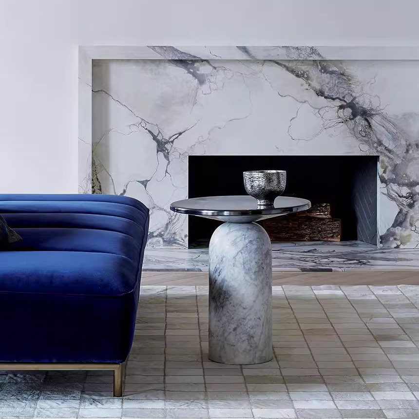 마블 컬럼 심플 대리석 사이드 테이블 모던 카페 거실 티 협탁