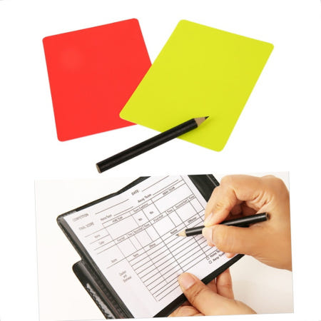 경고 축구대회 퇴장 알림 옐로 레드 심판카드 + 수첩세트 기록