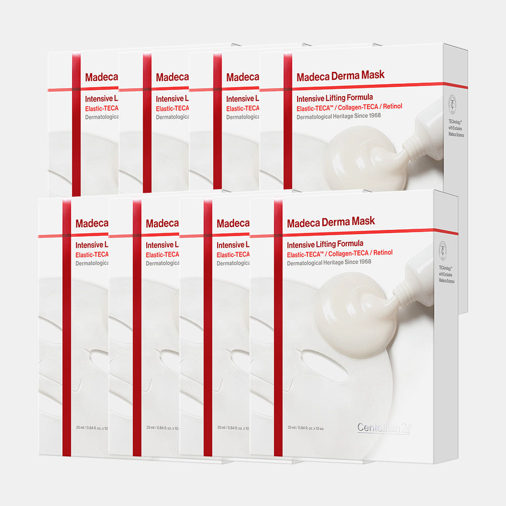 [슈퍼적립][총80매] 동국제약 센텔리안24 마데카 더마마스크 인텐시브 리프팅 포뮬러 10매, 8개 / 1일 1팩, 순면, 저자극, 리프팅 안티에이징 탄력 광채 수분 피부 보습도움