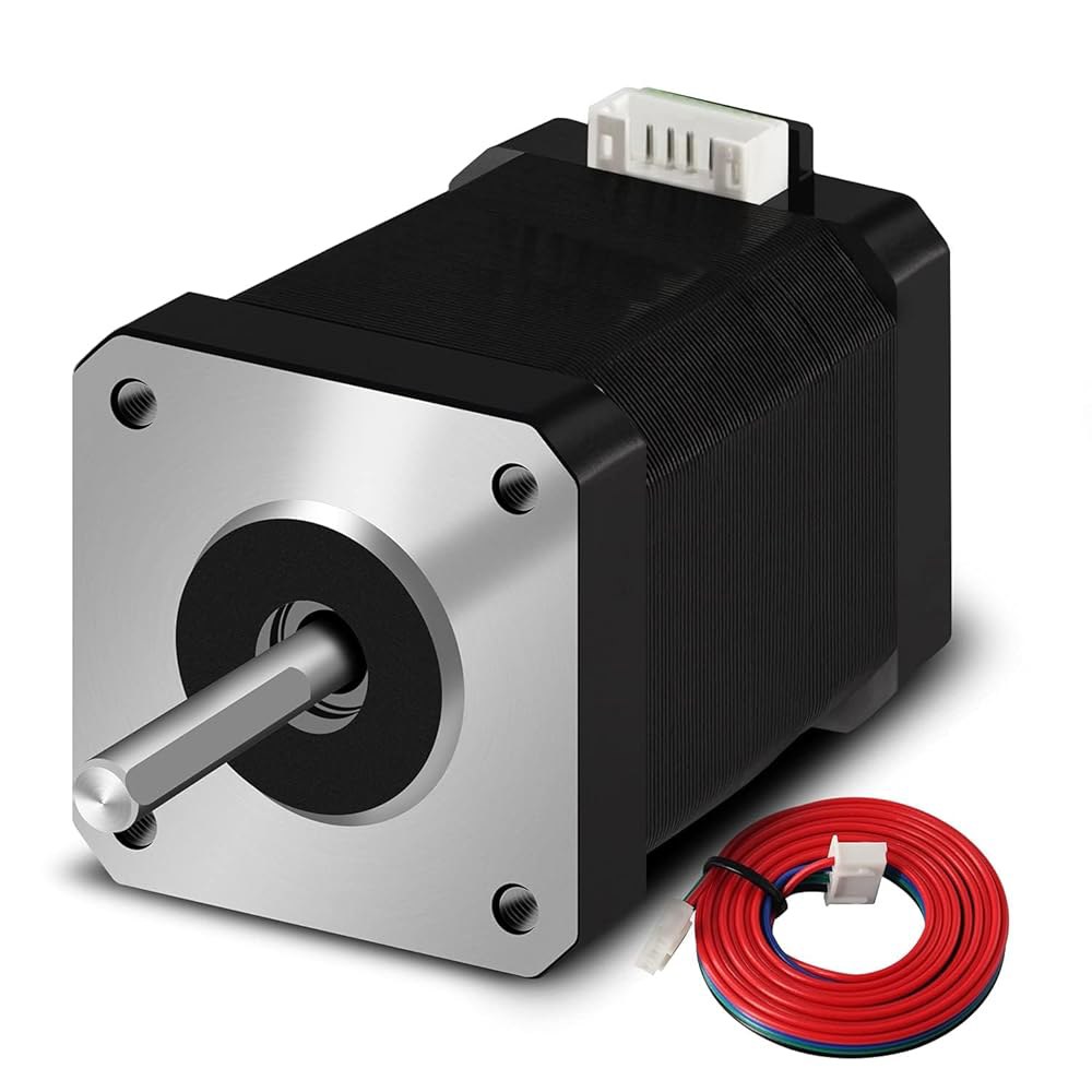 SIMAX3D Nema 17 스테퍼 모터 42x60mm 2.1A 2상 4선 1.8도, 3D 프린터 모터용 1미터 케이블 포함 42-23 Black 1 - 상품 이미지