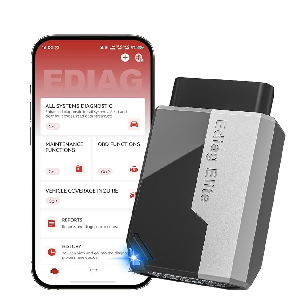 Ediag Elite KINGBOLEN 블루투스 OBD2 안드로이드용 CANFD, 업데이트 시스템 AutoAuth 평생 무료 및 FCA 스캔 양방향 이상의 자동차 리셋 무선 풀 - 상품 이미지