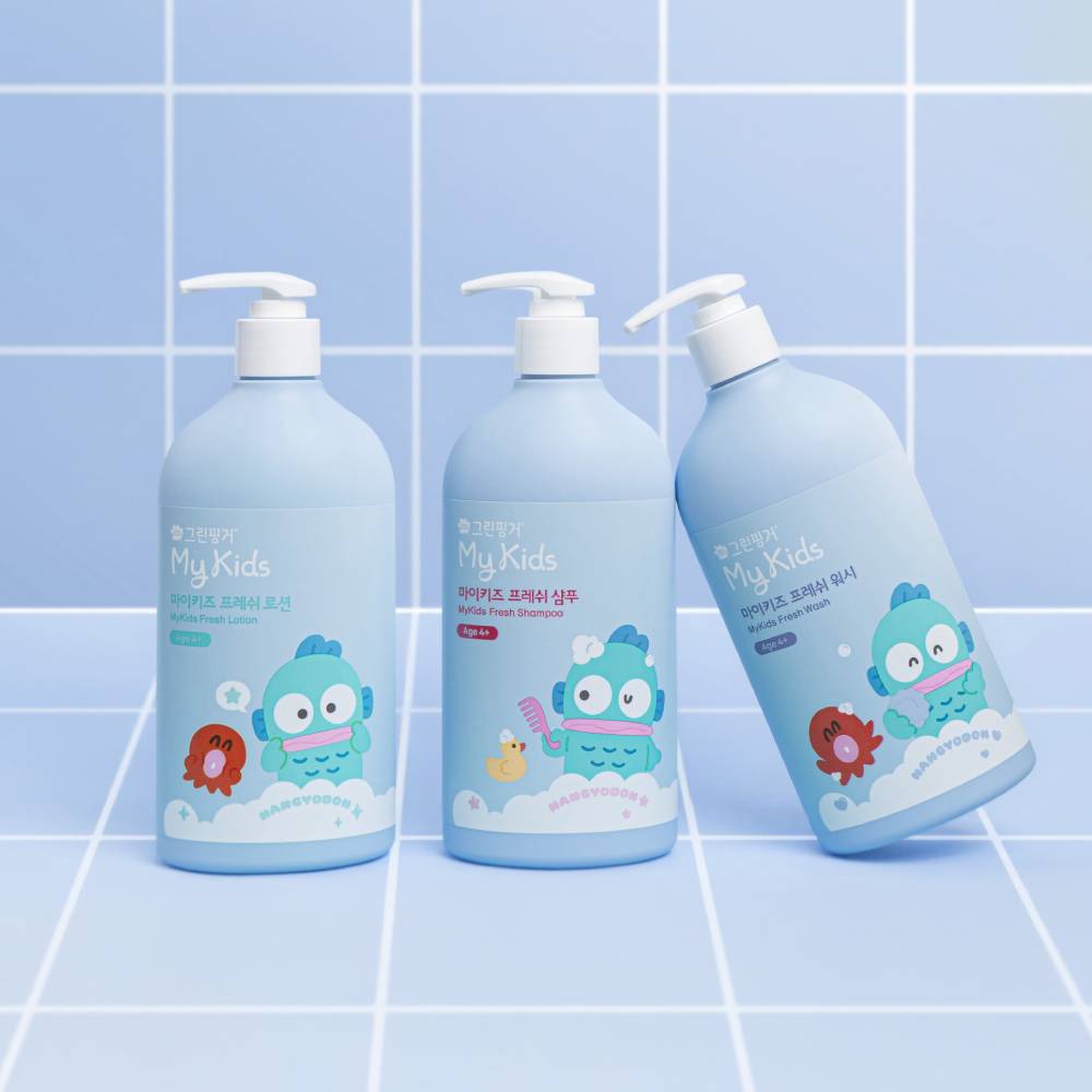 [1+1] 한정판 그린핑거 마이키즈 프레쉬 산리오 에디션(한교동) 샴푸+워시 500ml / 키즈워시 키즈샴푸 어린이용샴푸 제품 이미지