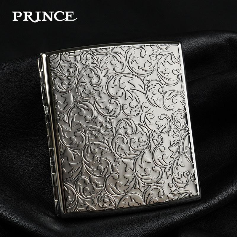 일본 PRINCE 엔틱 실버 방습 방압 금속 담베케이스 클래식 빈티지 담배파우치 보관함 케이스 휴대용 선물 - 상세 이미지 2
