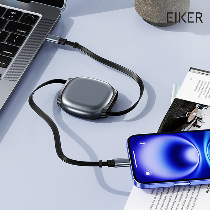 EIKER 240W C타입 자동감기 고속충전 릴케이블 1M 휴대용 정리 케이블 - 상세 이미지 2