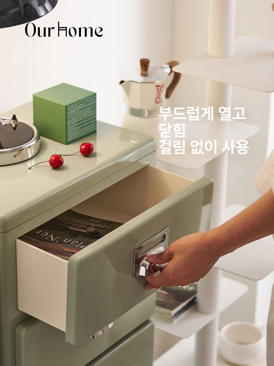 빈티지 침대 미니멀 수납 서랍장 소형 사이드테이블 침실 - 상세 이미지 3