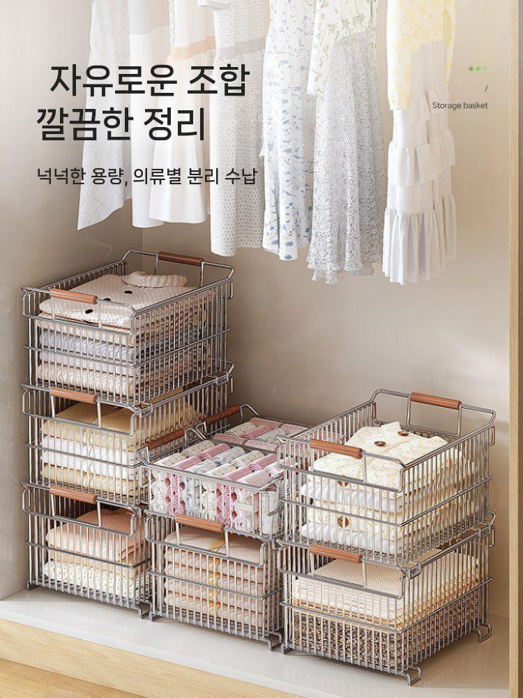 금속 와이어 오픈 수납 바스켓 작은x2 304 스테인리스 스틸 - 상세 이미지 5