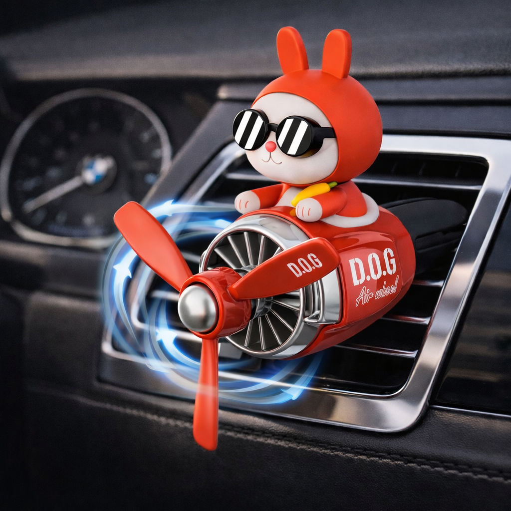 도그독 에어휠 차량용 방향제 명품 프로펠러 고급 자동차 불독 비행기 디퓨저 블랙체리