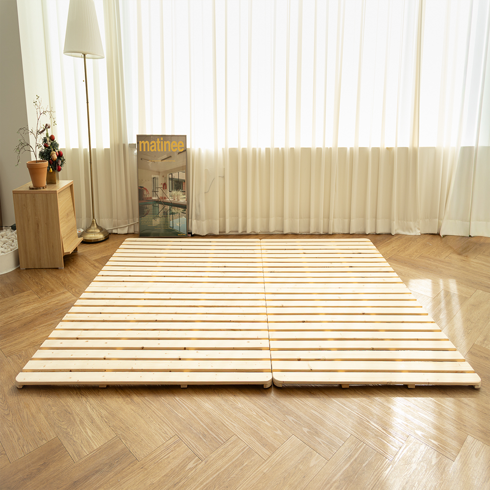 원목 저상형 침대 프레임 깔판 매트리스 받침대 침대받침 패밀리 접이식 깔판 소나무 미니싱글