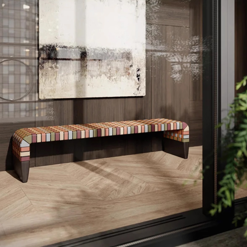 컬러 스펙트럼 현관 긴 아크 벤치의자