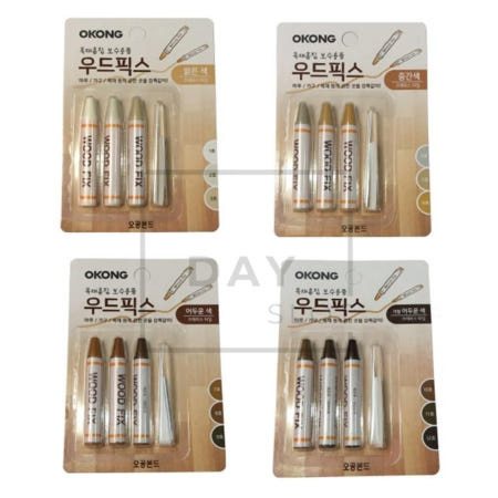 [트렌디프레소협력사]데이슬롯 오공 우드픽스 가구 목재 흠집보수제 목재크레파스 보수크레용 기스제거제