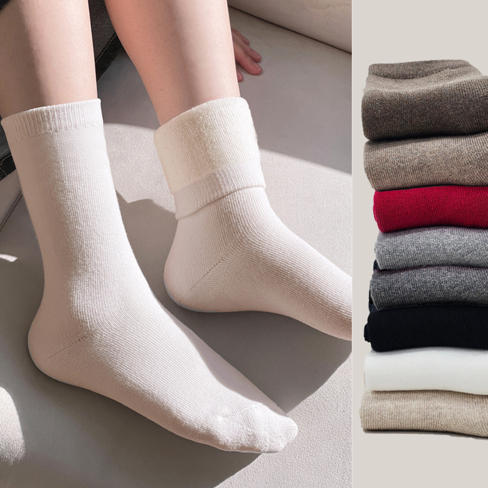 겨울 기모 양말  통파일 두꺼운 국산 발열 방한 쿠션감 도톰한 긴목 장목 중목