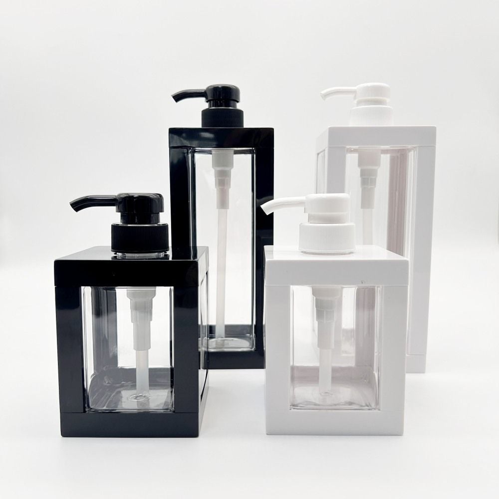 사각 모던스타일 리필 디스펜서 용기 500ml 1000ml 블랙 - 상품 이미지