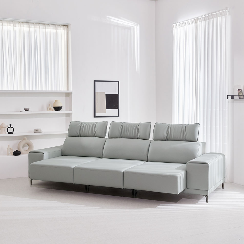 모던홈즈 모디 천연가죽 슬라이딩 모션 리클라이너 4인 소파