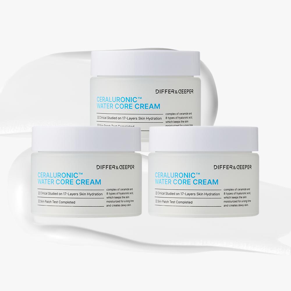 디퍼앤디퍼 세라루로닉 워터 코어 크림 수분 보습 물광 세라마이드 50ml, 3개 - 상품 이미지