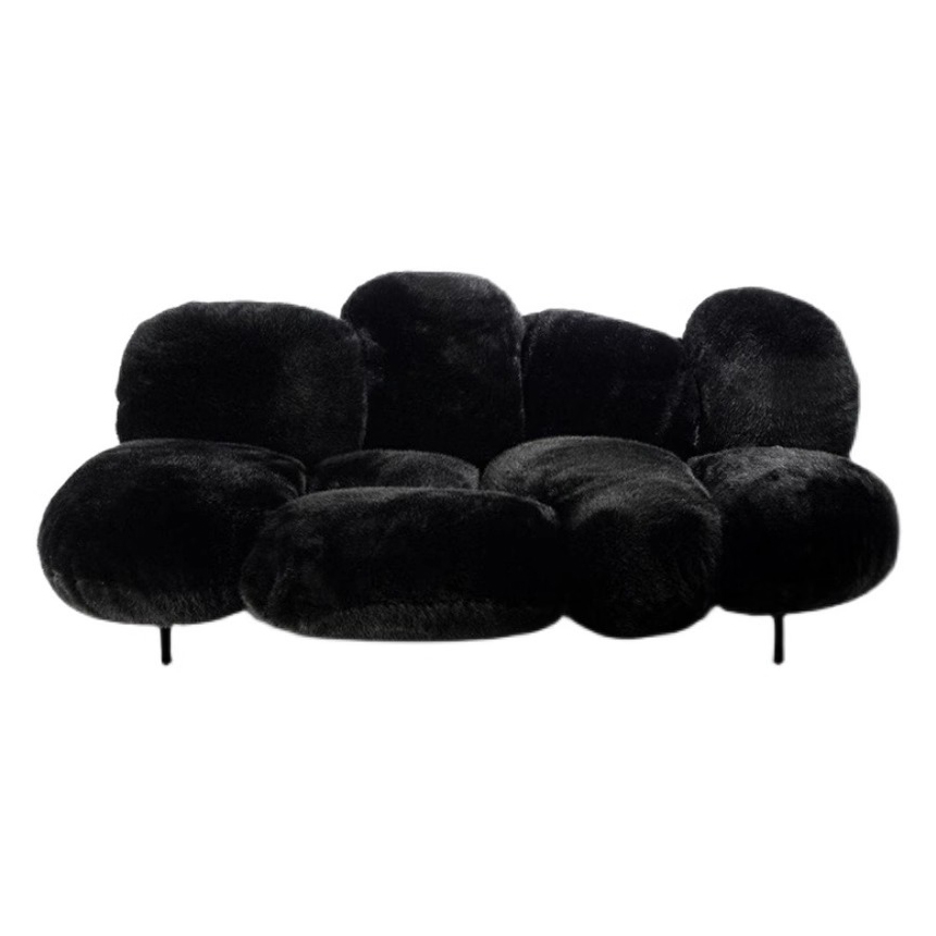 럭셔리 플러시 페블 라운지 패브릭 소파 2인