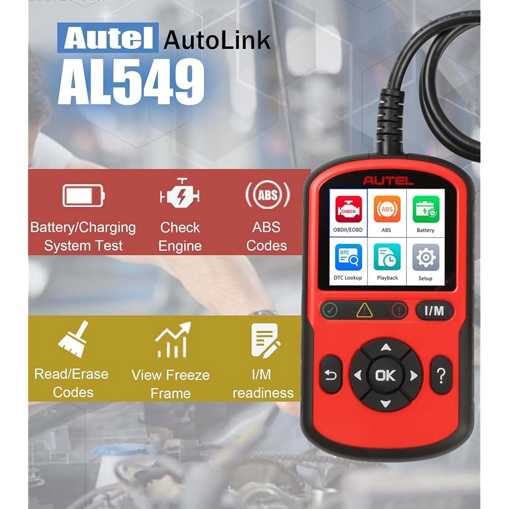 Autel OBD2 스캐너 AutoLink AL549 준비 ABS 포함, 버전 코드 색상 리더기, 커버리지 PCM 범용 AL519 배터리 도구 테스트 향상된 업그레이드 자동차 오류 - 상세 이미지 2