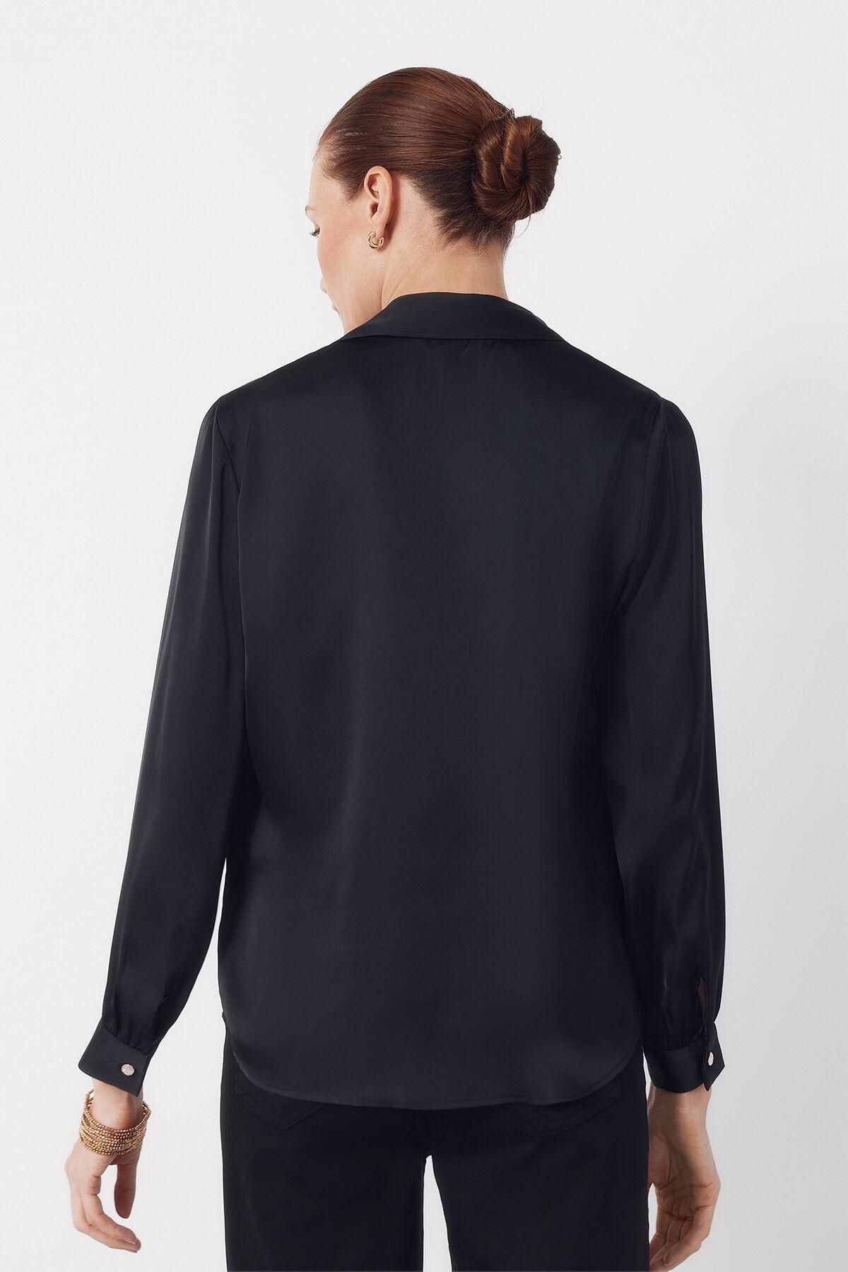 꼬르떼피엘 타이넥 새틴 블라우스 5703426 NEGRO - 상세 이미지 5