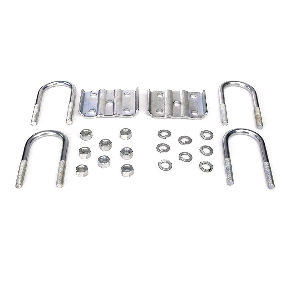 Virtionz 트레일러 U 볼트 키트 원형 6cm(2-3/8인치) 직경 1,587.6kg(3500파운드) 1.3cm(1/2인치) 차축 길이 14cm(5-1/2인치) 1 Pack - 상세 이미지 2