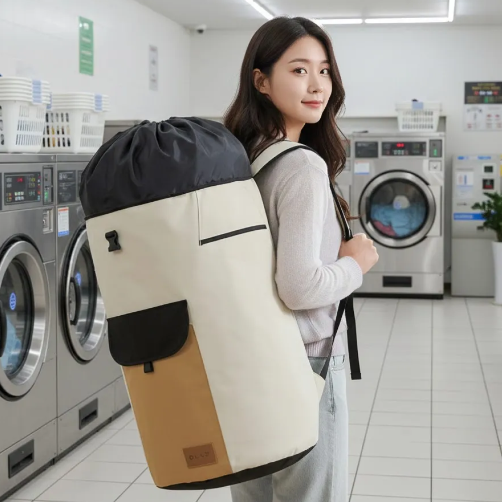 올리 대형빨래바구니 대용량 세탁물바구니 빨래가방 런드리백 - 상품 이미지