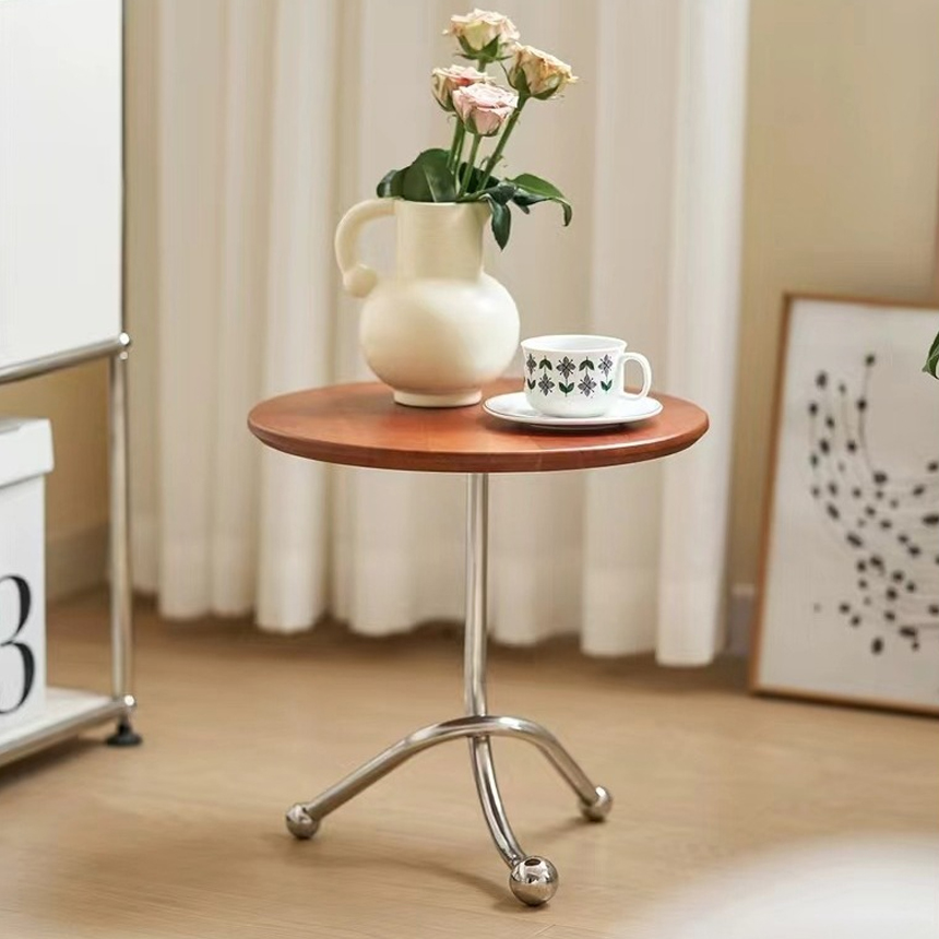 빈티지 크롬 베이스 사이드 미니 테이블 협탁 S