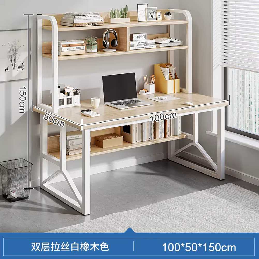 컴퓨터 책상 학생 원룸 테이블 화이트 게이밍 심플 소나무색 이미지 6