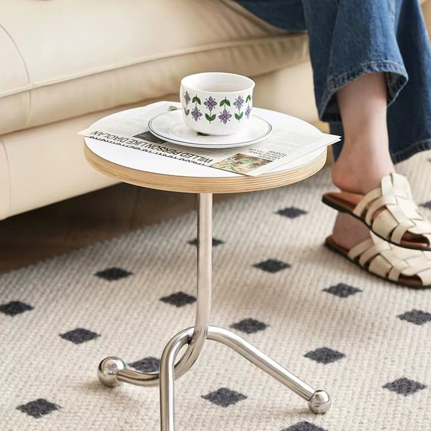 빈티지 크롬 베이스 사이드 미니 테이블 협탁 S