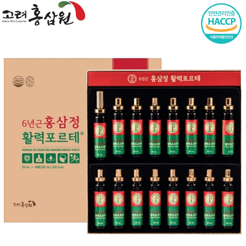 고려홍삼원 6년근 홍삼 정 앰플 20ml 16병 1박스 사포닌 인삼 열매 감사 인사 선물 - 상품 이미지