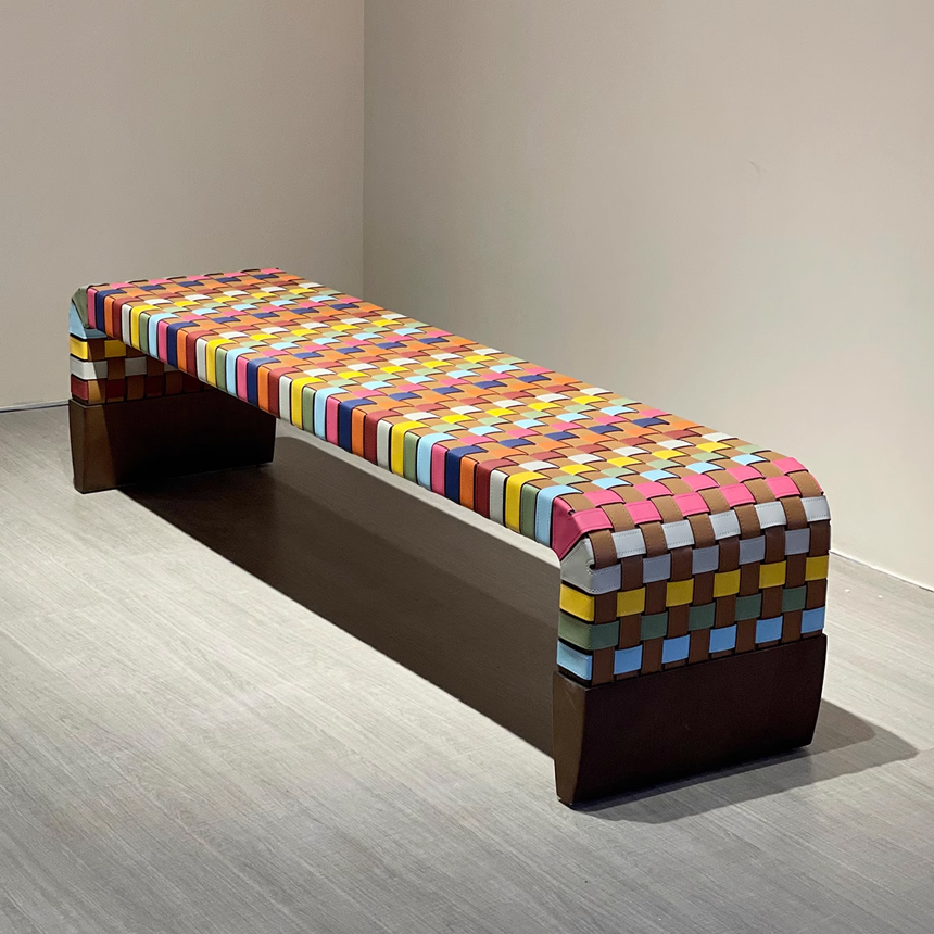 컬러 스펙트럼 현관 긴 아크 벤치의자