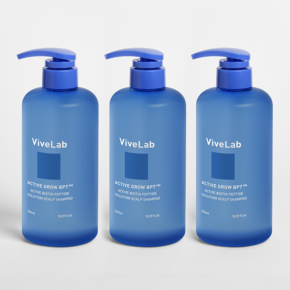 바이브랩 액티브 비오틴 펩타이드 쿨링 파랑 탈모샴푸 550ml, 3개 - 상품 이미지