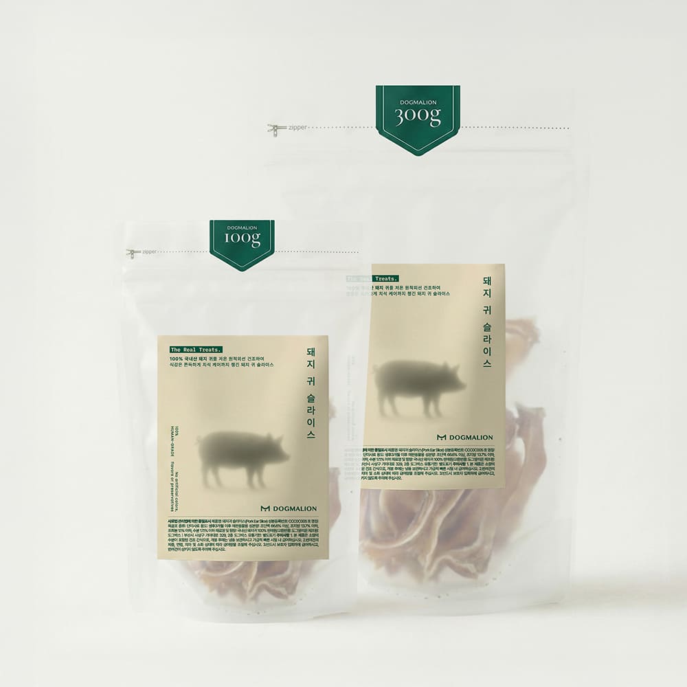 돼지귀간식 강아지돼지귀 슬라이스 강아지 오래먹는 간식 전연령, 300g, 1개 이미지 2