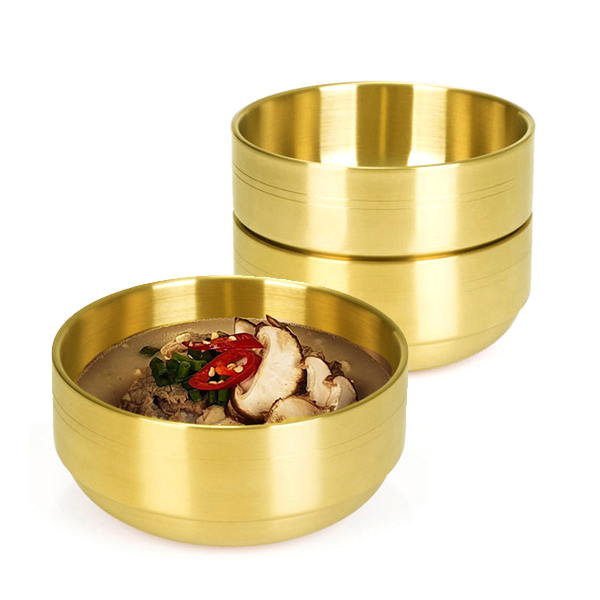 한국복진 티타늄 탕기 이중 스텐 업소용 대접 1개, 18cm - 상품 이미지