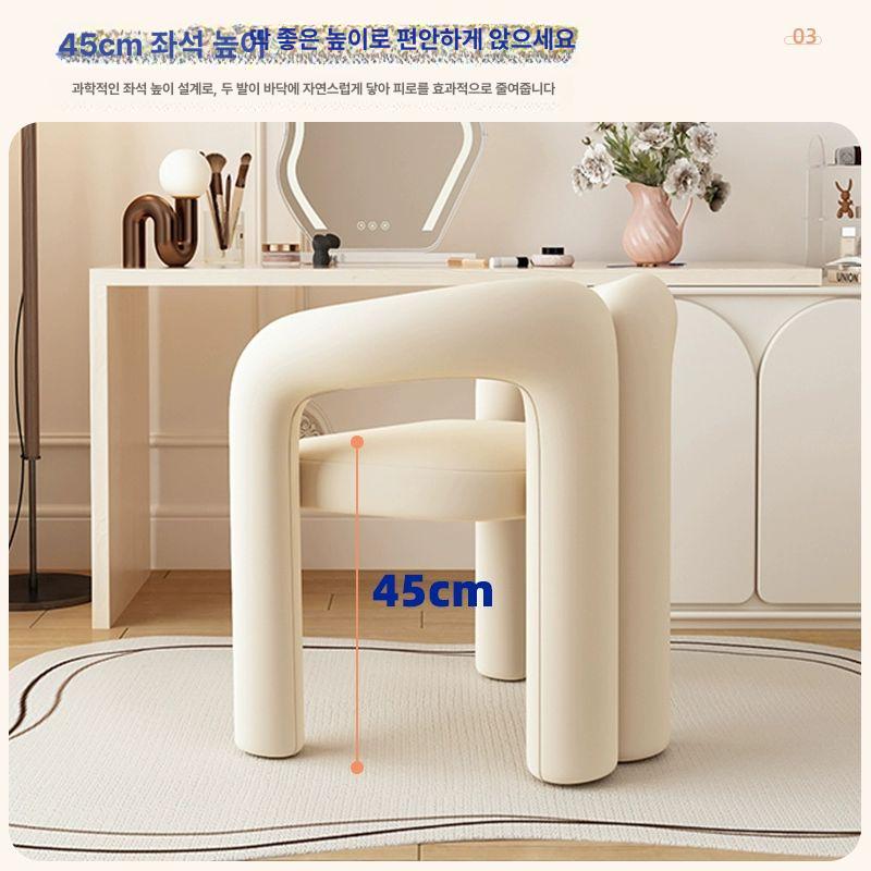 등받이 화장대 스툴 벤치 네일샵 엔틱 메이크업 다이닝 - 상세 이미지 4
