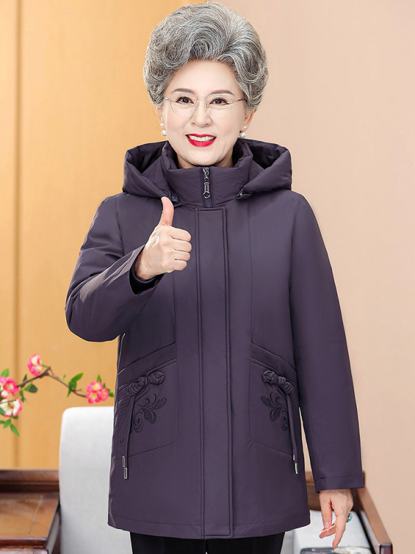 할머니 패딩 덕다운 70대 80대 중장년 오리털 점퍼 파카 - 상세 이미지 4