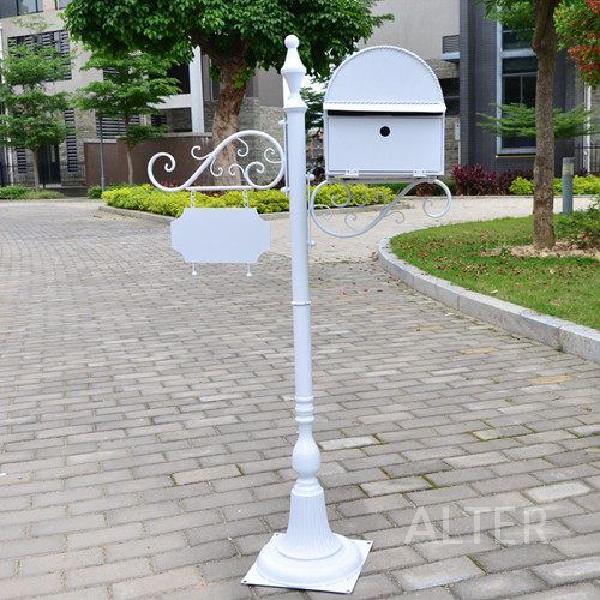 스탠드 우체통 대형 카페 우편함 빌라 전원주택 철제 블랙 - 상세 이미지 4
