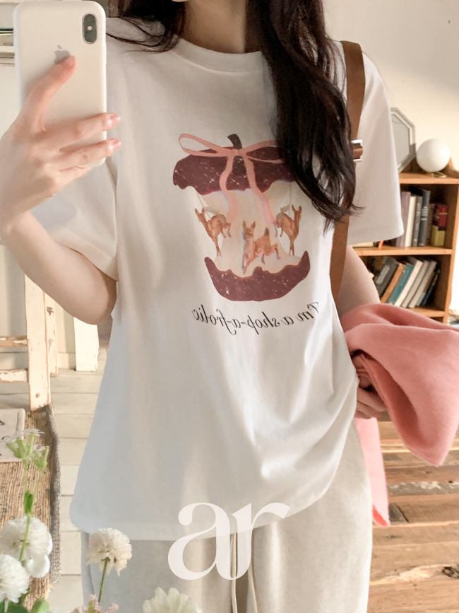 프린팅 기모 반팔 티셔츠 ts4816 - 상세 이미지 4