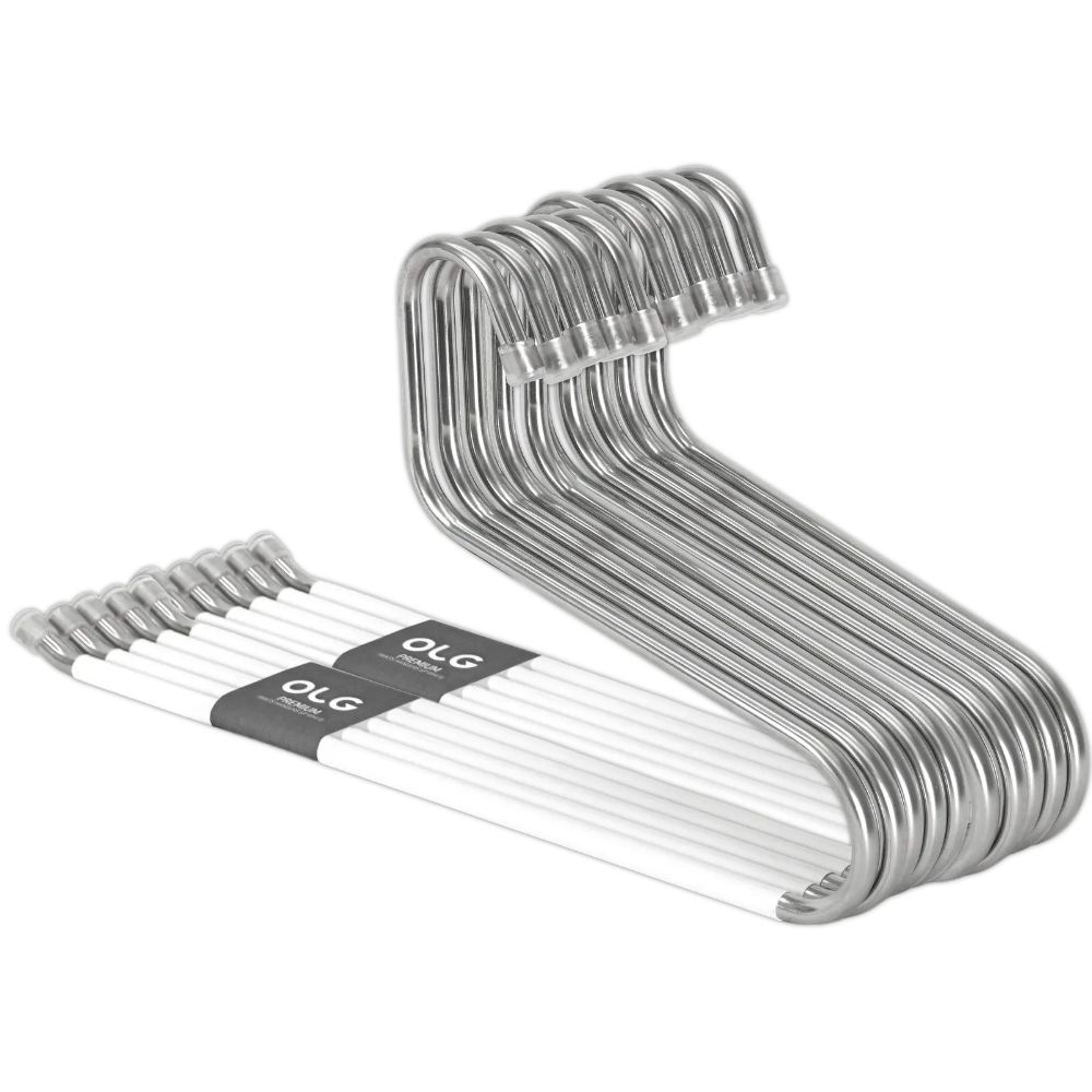 올지 8mm 논슬립 바지걸이 스텐 화이트, 10개 제품 이미지