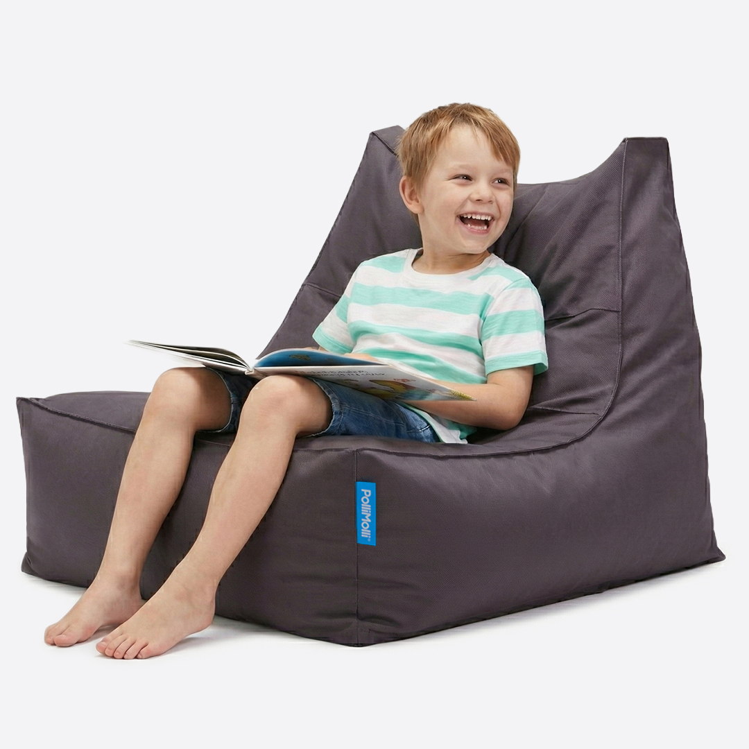 폴리몰리 607S 유아 키즈 코튼 빈백 소파 아동 의자 순면 방수 속커버, 웜그레이